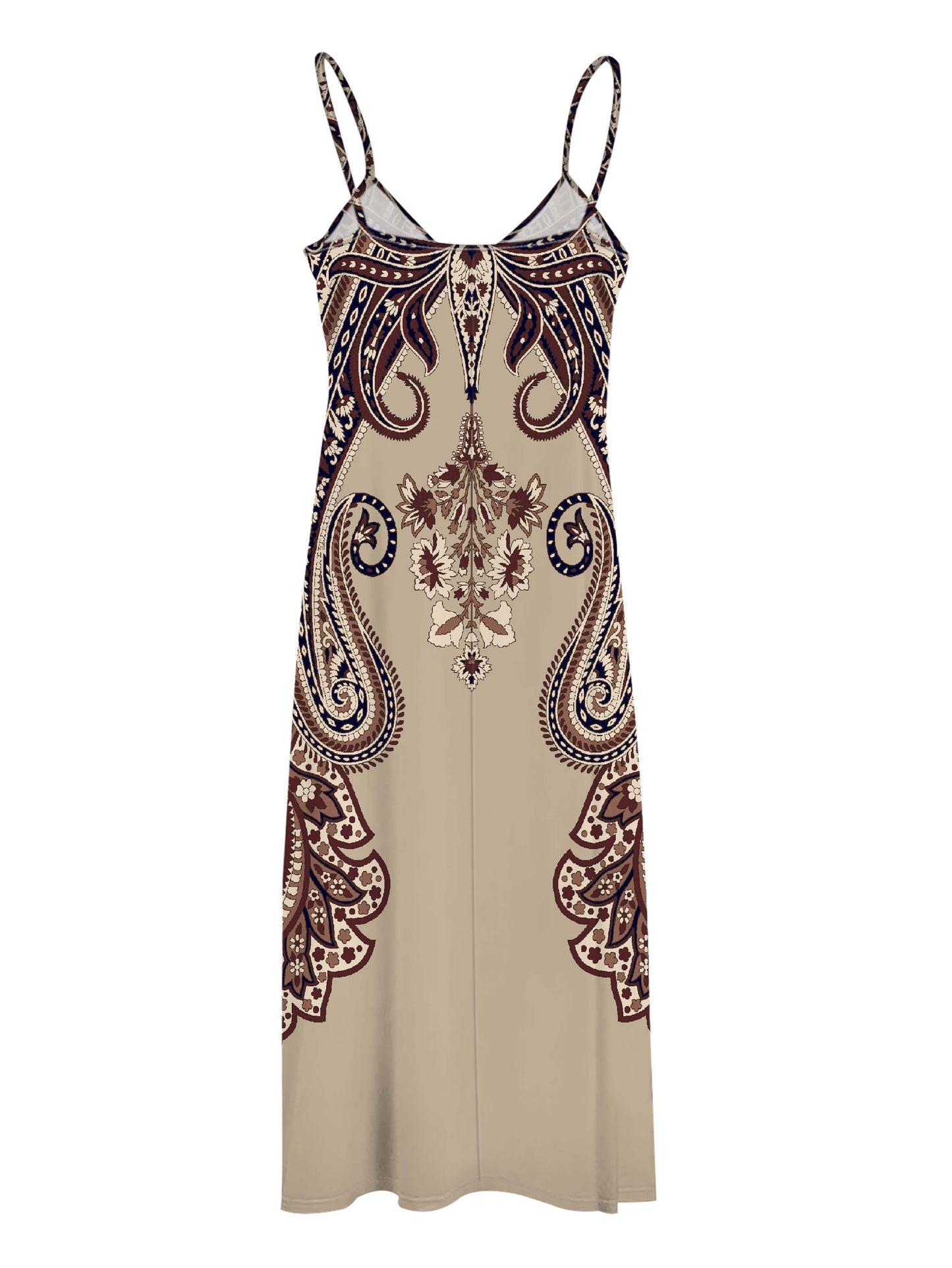 Paisley Print Spaghetti Strap Dress, Casual Sleeveless Cami Dress, Women's Clothing